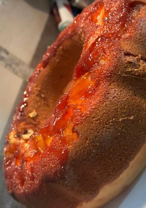 Una foto de Torta de manzana invertida sin batidora