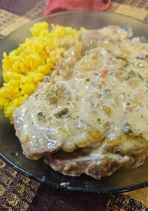 Una foto de Bifes de cerdo a la mostaza