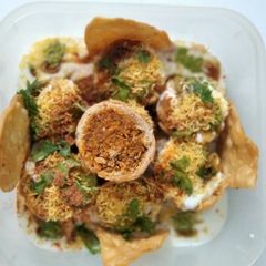 A picture of Dry Fruit Kachori Chat.