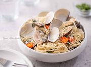A picture of seafood pasta