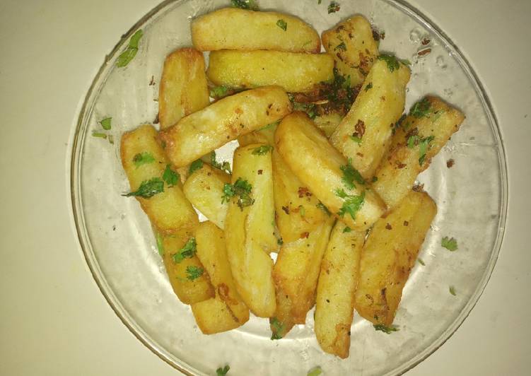 Fries garlic potatoes