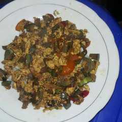 A picture of Terong telur orak-arik kuah kecap.