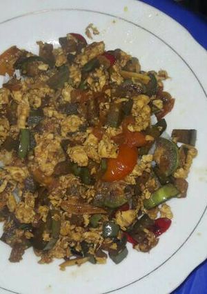 Foto resep Terong telur orak-arik kuah kecap