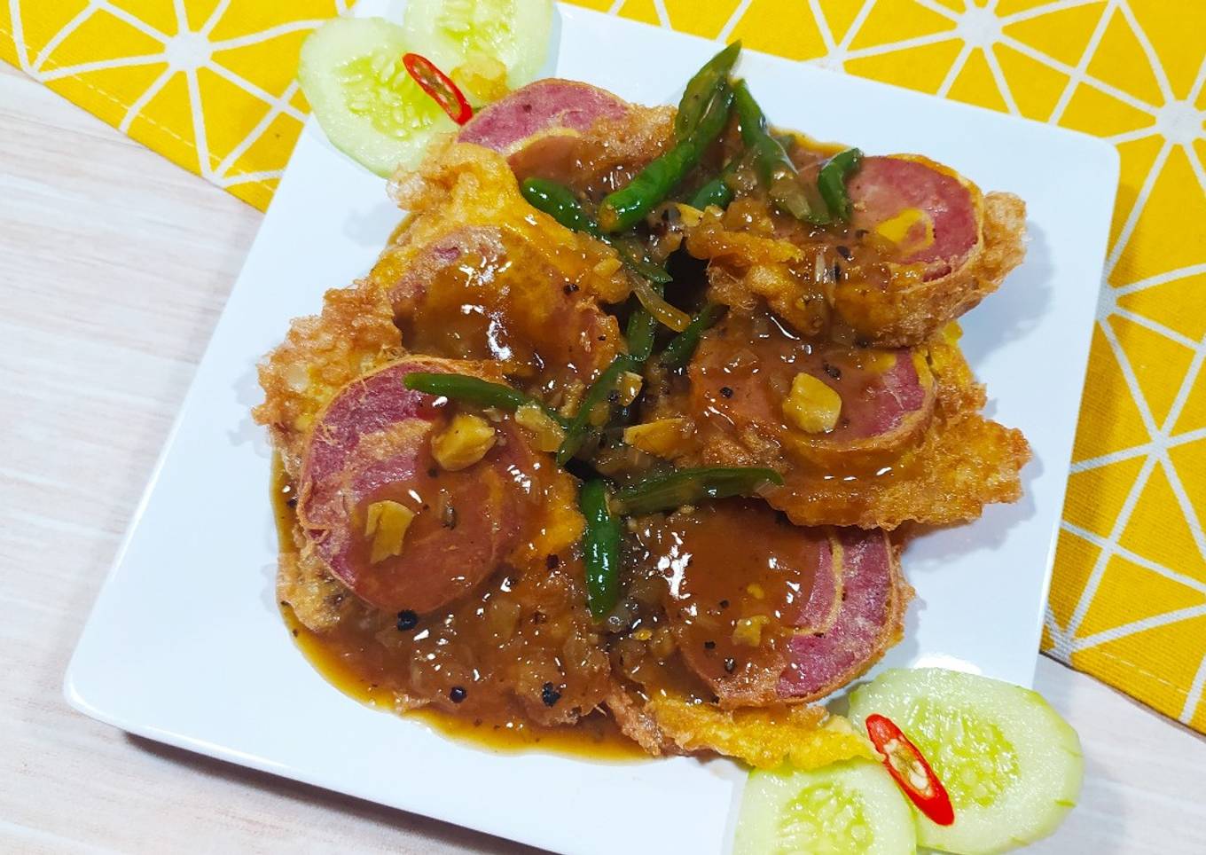 Rolade Sapi saus lada hitam