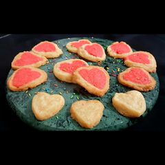 A picture of Vanilla Heart cookies.