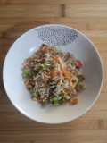 #547 Riso basmati e farro con pomodori, carote, zucchine, peperoncini verdi 🍚🍅🥕🥒🫑