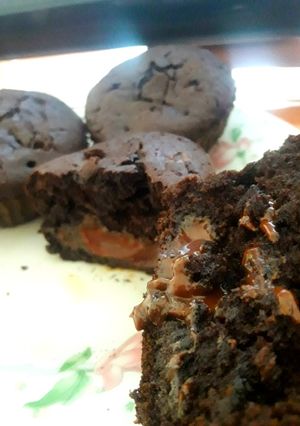 Una foto de Muffins con harina de algarroba, manzana y dulce de leche