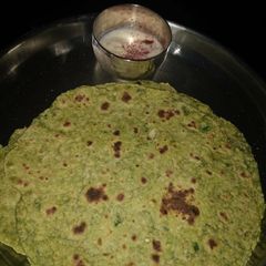 A picture of No oil palak paratha.