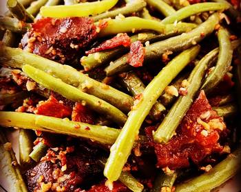 The New Way Make Recipe Garlic and Bacon Green Beans Savory Delicious