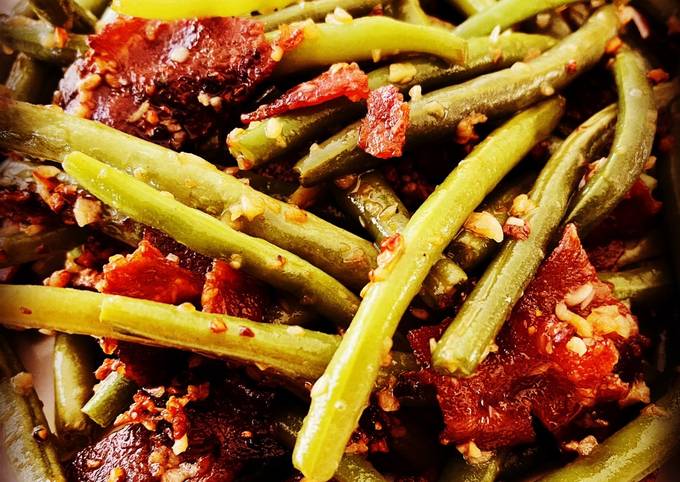 Simple Way to Make Jamie Oliver Garlic and Bacon Green Beans