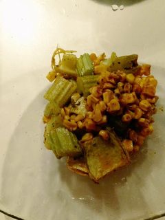 Sült kukorica és sült zeller köret recept fotója