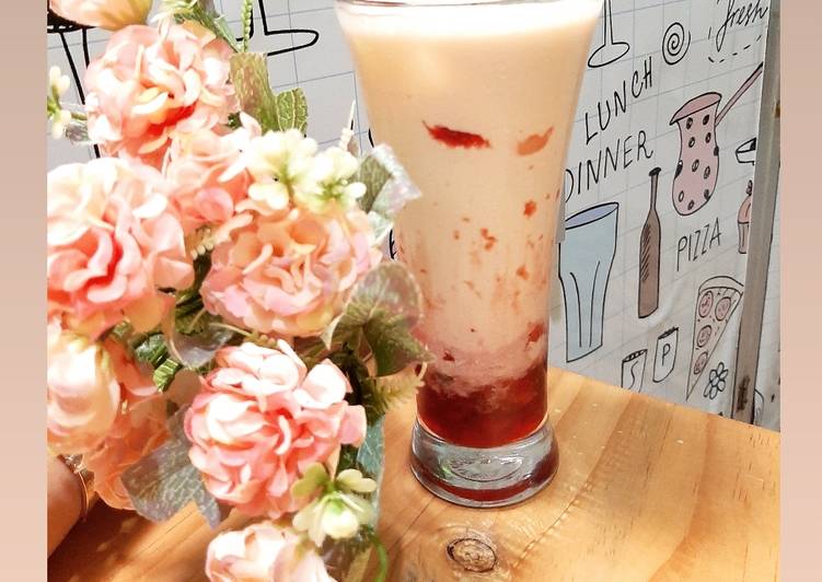 Resep Korean strawberry milk🍓 Enak dan Antiribet