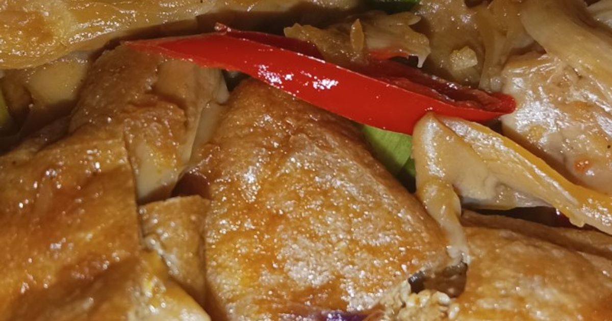 Tumis Jamur Tiram dan Tahu Goreng