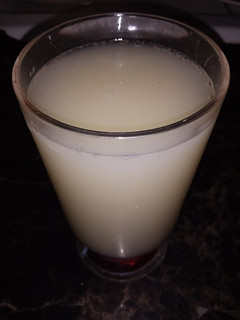 A picture of Orange and ginger juice.