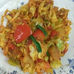 A picture of Potato cabbage ki sabzi.