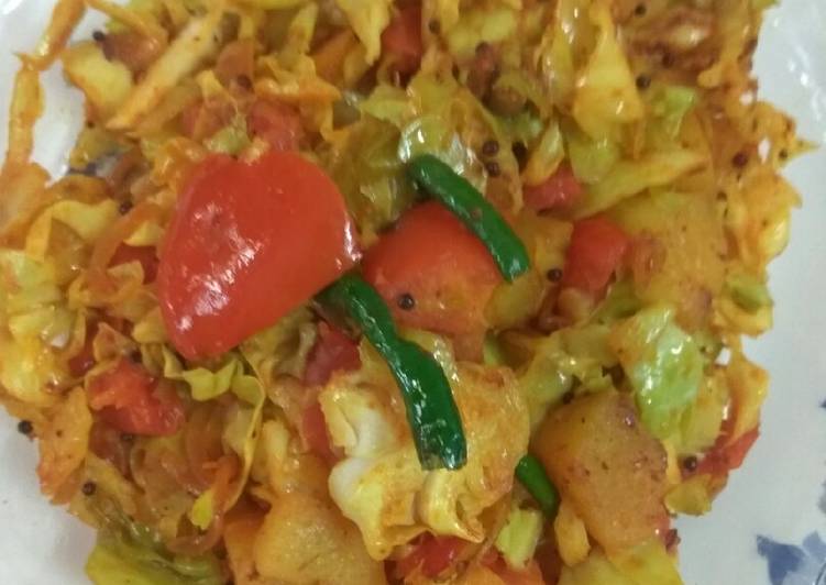 Steps to Prepare Speedy Potato cabbage ki sabzi