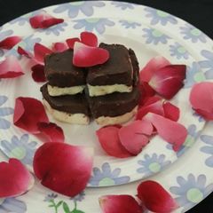 A picture of Halwai style TWO LAYER CHOCOLATE BURFI.