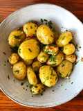 Batatas a murro no microondas #batatas
