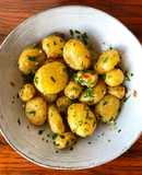 Batatas a murro no microondas #batatas