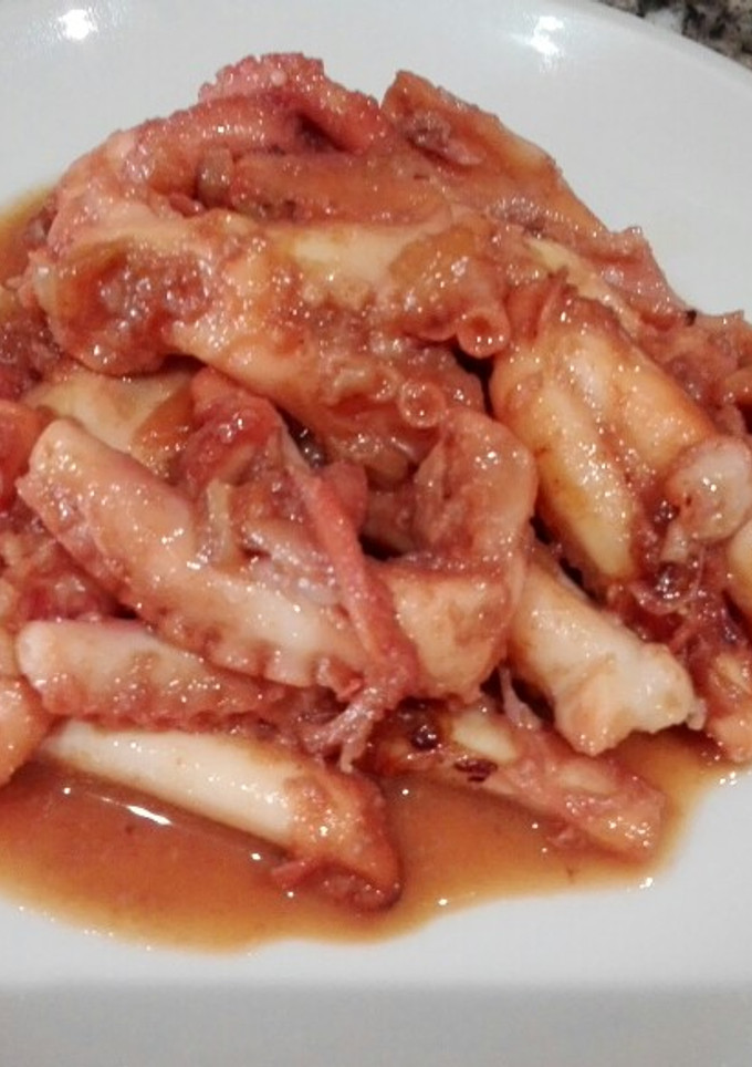 Una foto de Pulpo al coñac