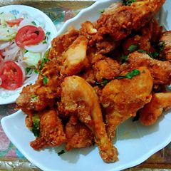 A picture of Semolina crusted deep fry chicken.
