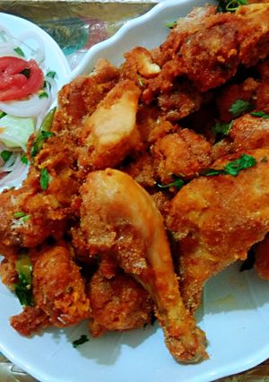 A picture of Semolina crusted deep fry chicken.