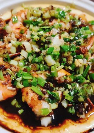 รูปของ ไข่ตุ๋นเต้าหู้อ่อนกุ้งสด