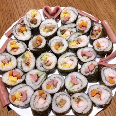 A picture of Homemade Assorted Sushi😃.