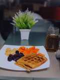 Wafles de avena con linaza