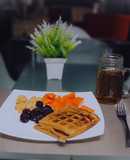 Wafles de avena con linaza