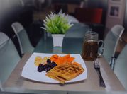 Una foto de waffle de lino