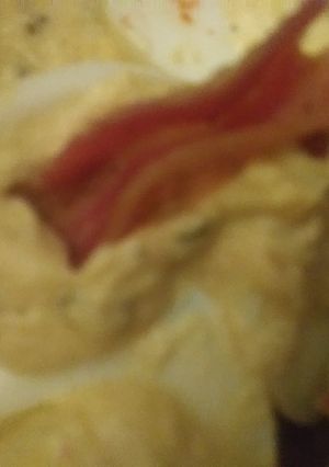 A picture of Chicken salad deviled eggs.