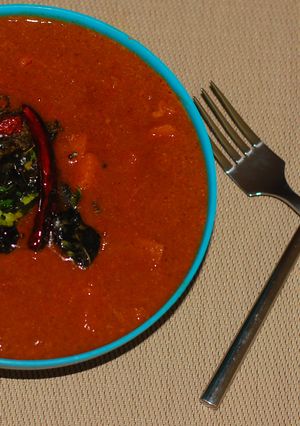 A picture of Varutharacha pulincurry.