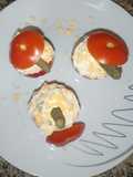 Tomates rellenos con patatas alioli y anchoas