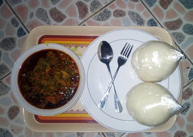 PoundedYam with Egusi Soup