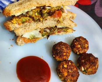 The New Way Making Recipe Sprouted Moong Dal Mini Cutlets and Sandwiches Delicious Nutritious