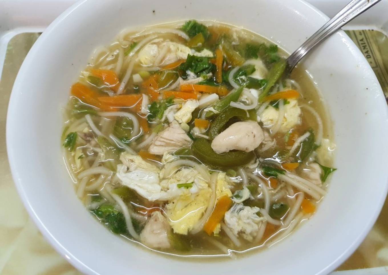 Chicken Noodles Egg Drop Soup