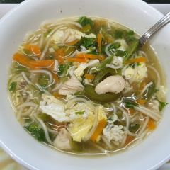 Chicken Noodles Egg Drop Soup A picture of Chicken Noodles Egg Drop Soup.