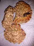 Galletas de avena, banana y pasas de uva