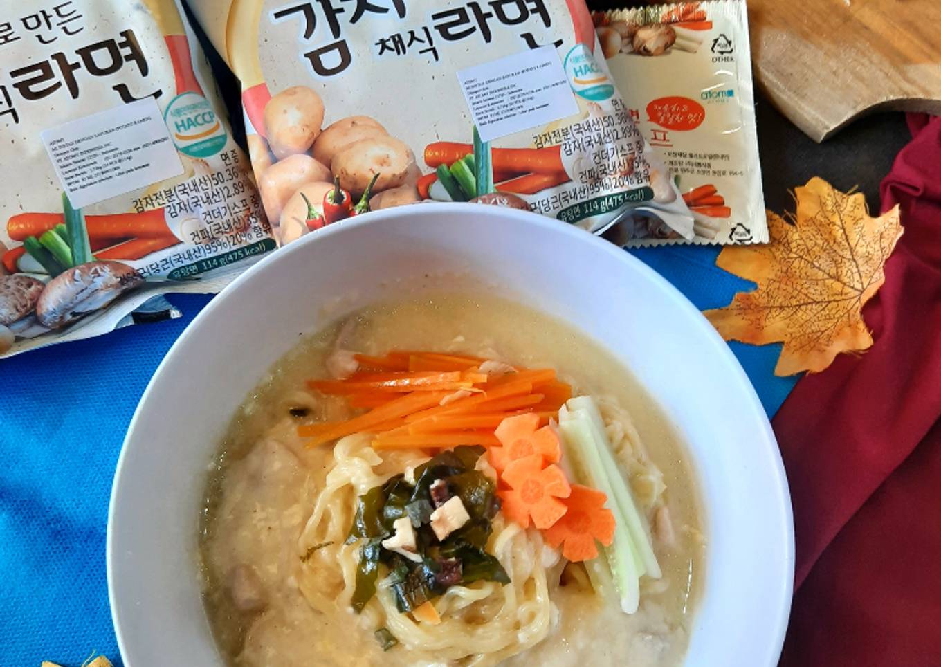 Potato Ramen with Chicken Carbonara