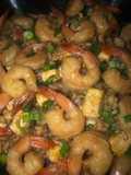Honey garlic shrimp & tofu with rice