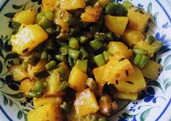 Recipe of Favorite Aalu beans ki sabji
