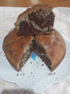 A picture of Lemon Zebra Cake.