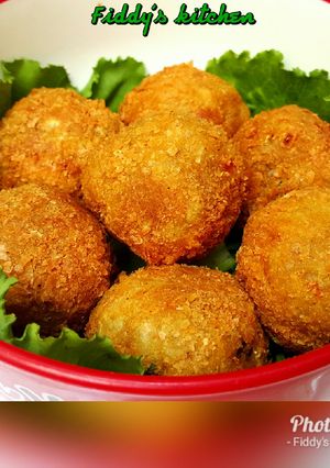 A picture of Yam balls with golden morn.