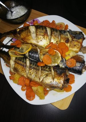 O poză a rețetei Pește pe pat “morcovi”.