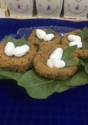 A picture of Birds nest chicken vermacili cutlets.
