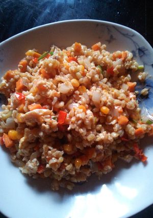 A picture of Bulgur wheat stir-fry.