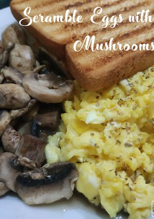 Foto resep Scramble eggs with sauted mushrooms