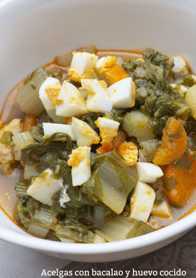 Una foto de Acelgas con bacalao