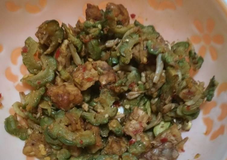 Resep Pare teri tempe sambel ijo, Enak